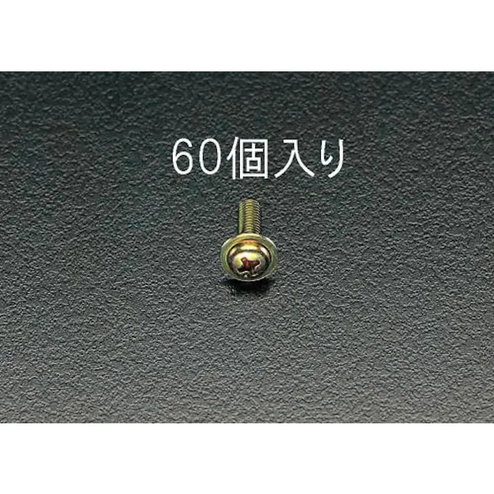 ESCO M4x20mm 鍋頭小ねじ(ワッシャーヘッド クロメート/60本) EA949GK-45 4518340744790(CDC)【別送品】