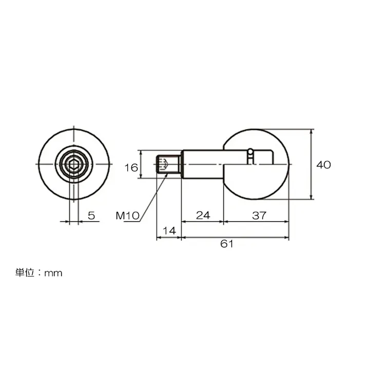 鍋屋バイテック(NBK) M10x14mm 回転グリップ(フェノール樹脂) EA948AR-13 4518340918160(CDC)【別送品】