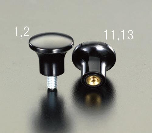鍋屋バイテック(NBK) 雄ねじノブ(フェノール樹脂) M6x10mm/φ21mm EA948B-2 4518340920217【別送品】