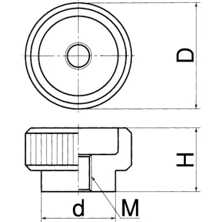 鍋屋バイテック(NBK) M6/24mm 雌ねじノブ(スチール製) EA948BD-2 4518340920989(CDC)【別送品】