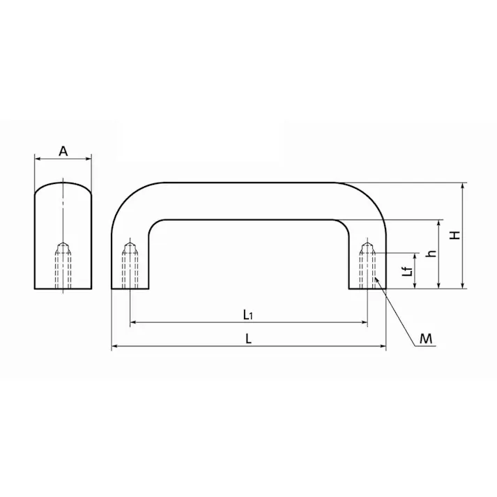 鍋屋バイテック(NBK) 取手(アルミ製/白) M8/160mm EA948BH-4 4518340921085【別送品】