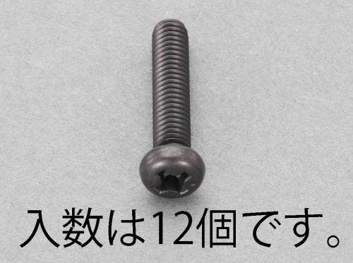ESCO  M5x 6mm ナベ頭小ねじ(ステンレス/黒色/12本) EA949TE-506 4518340989047(CDC)【別送品】