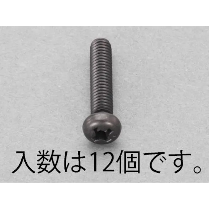 ESCO M5x 8mm ナベ頭小ねじ(ステンレス/黒色/12本) EA949TE-508 4518340989054(CDC)【別送品】