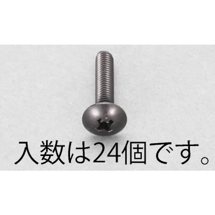 トラス頭小ねじ(ステンレス/黒色/24本) M3x6mm EA949TG-306 4548745002010【別送品】