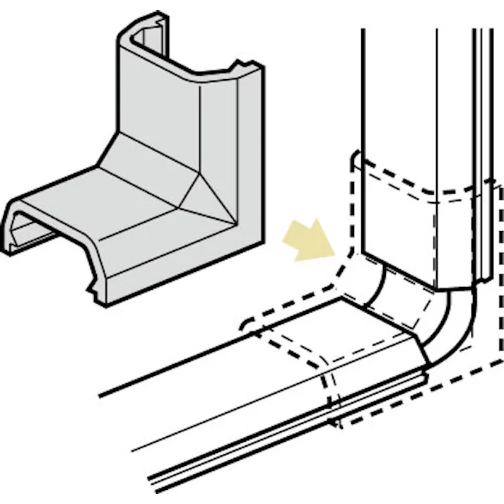 未来工業 モール継手内曲(プラスチック製/白/2個) 18x30mm EA947HM-111H 4548745222944【別送品】