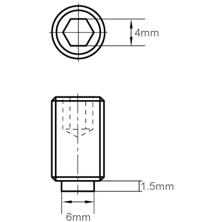 岩田製作所 M8x12mm 六角穴付止ねじ(真鍮パッド/鉄) EA949DR-8 4548745433562(CDC)【別送品】