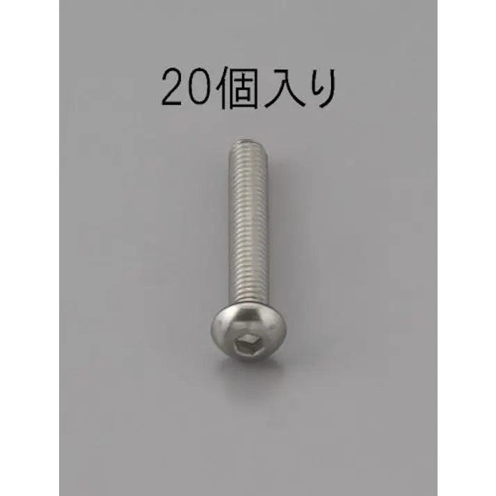 ESCO M4 x12mm 六角穴付鍋頭ボルト(ステンレス製/20本) EA949MF-412 4548745471410(CDC)【別送品】
