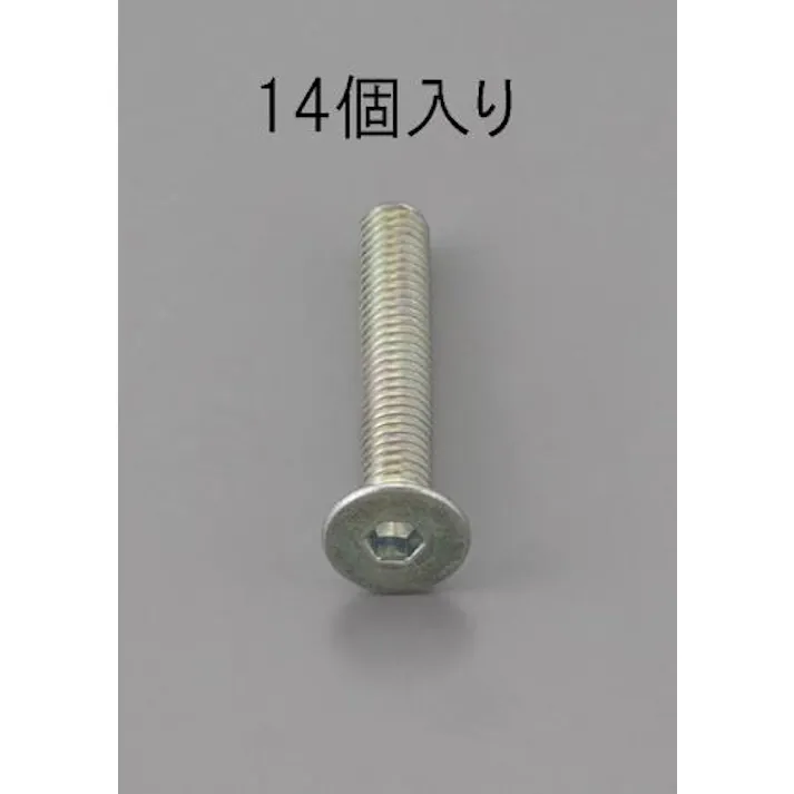 ESCO M4 x 6mm 六角穴付皿頭ボルト 三価クロメート/14本 EA949MC-406 4548745475395(CDC)【別送品】