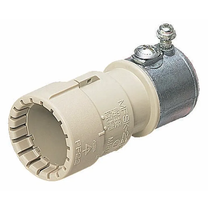 未来工業 フレキ管用厚鋼電線管アダプター(ベージュ) φ22mm EA947HN-54 4550061086889【別送品】