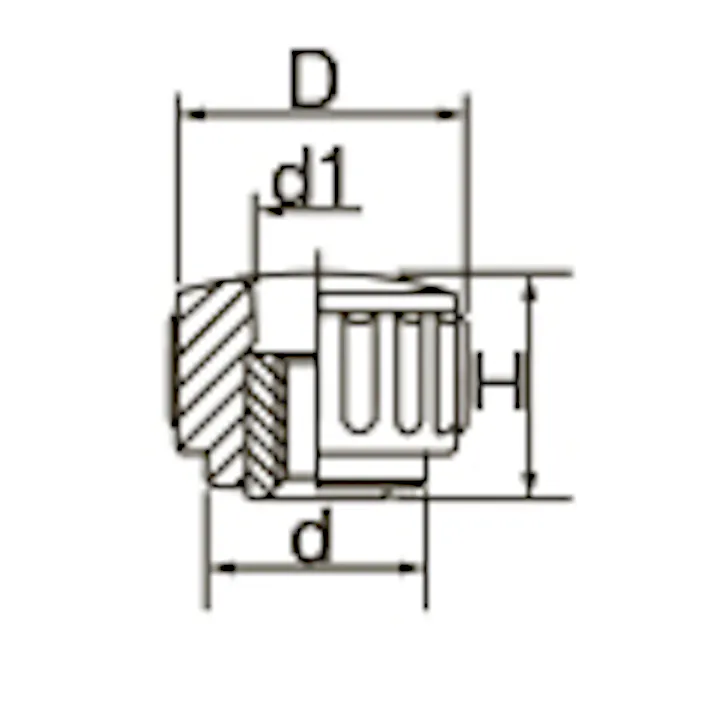 イマオコーポレーション 雌ねじノブ(貫通) M8 EA948AE-25 4550061189375【別送品】