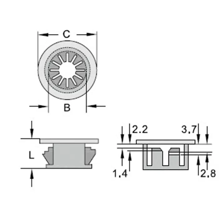 スナップブッシング(10個) 22.2mm EA948HC-22.2B 4550061685396【別送品】