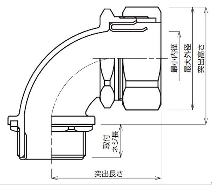 ESCO  1" xCTG 28 ボックスコネクター(アングル/厚鋼/ステンレス) EA947SG-108 4550061941577(CDC)【別送品】