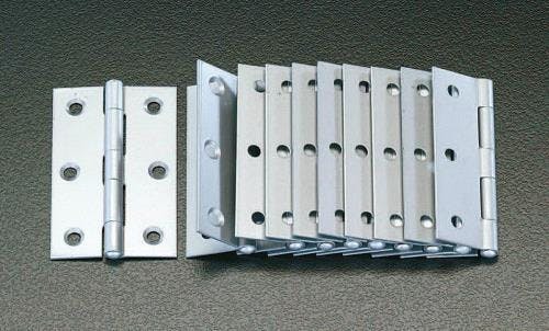 シルバー丁番(スチール製/10個) 76x49mm EA951CJ-76 4518340139190【別送品】