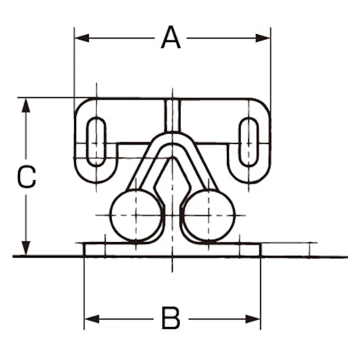 ESCO 13x28mm ローラーキャッチ(ステンレス製) EA951M-4 4518340252103(CDC)【別送品】