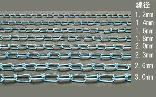 ビクターチェーン(スチール/ユニクロメッキ) 1.4mmx5m EA980TD-11 4518340328952【別送品】