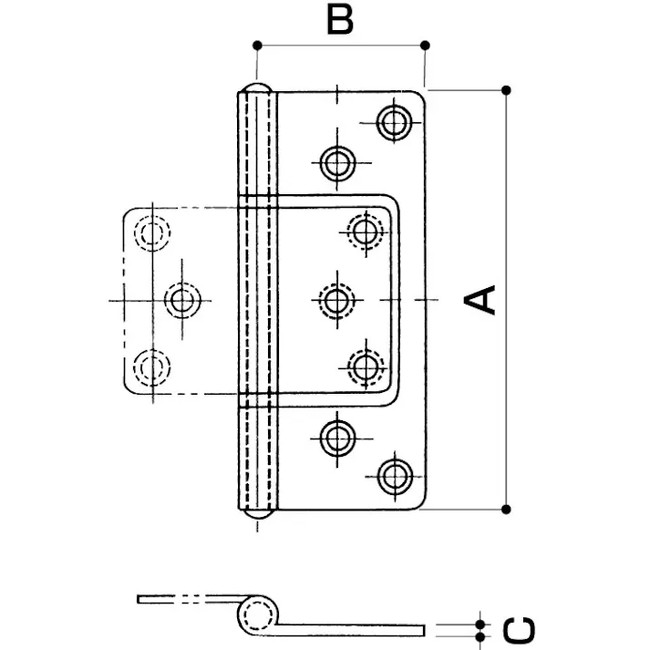 ESCO 89x34mm フラッシュ丁番(ステンレス製/2枚) EA951BS-89 4518340358881(CDC)【別送品】