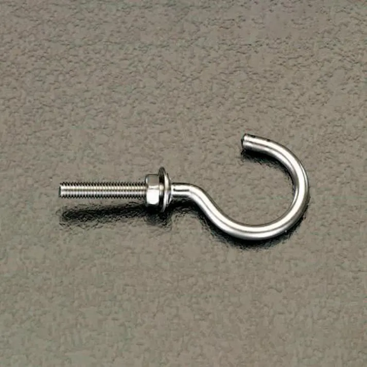 ESCO φ3.45x38mm ナットねじ付フック(ステンレス/2本) EA951DS-33 4518340475250(CDC)【別送品】