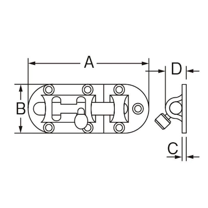ラッチ(ステンレス製) 38x92mm EA951BJ-10 4518340843202【別送品】