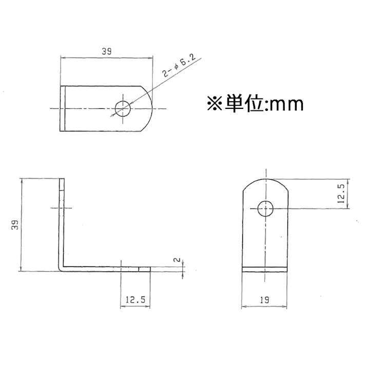 L型連結金具(スチール製) 64x64x19mm EA951EA-156A 4518340950757【別送品】