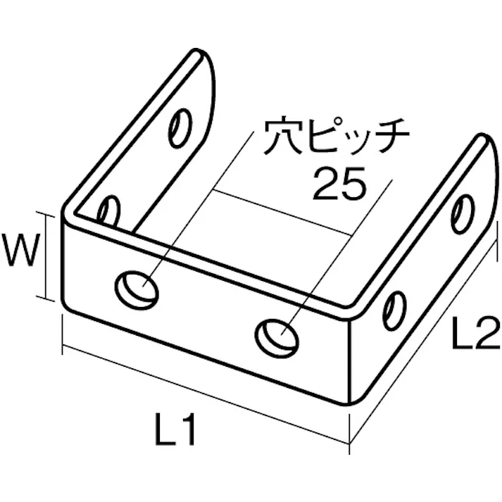 コ型連結金具(スチール製) 102x27x19mm EA951EA-264A 4518340951617【別送品】