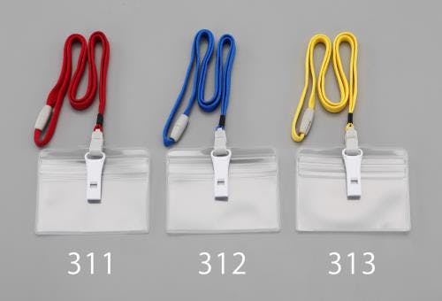 ライオン事務器(LION) IDカード用名札(ストラップ・ホイッスル付/黄) EA956VA-313 4518340953741【別送品】