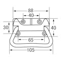 ESCO  88x40mm トランク取手(スチール製) EA951K-12 4548745266641(CDC)【別送品】