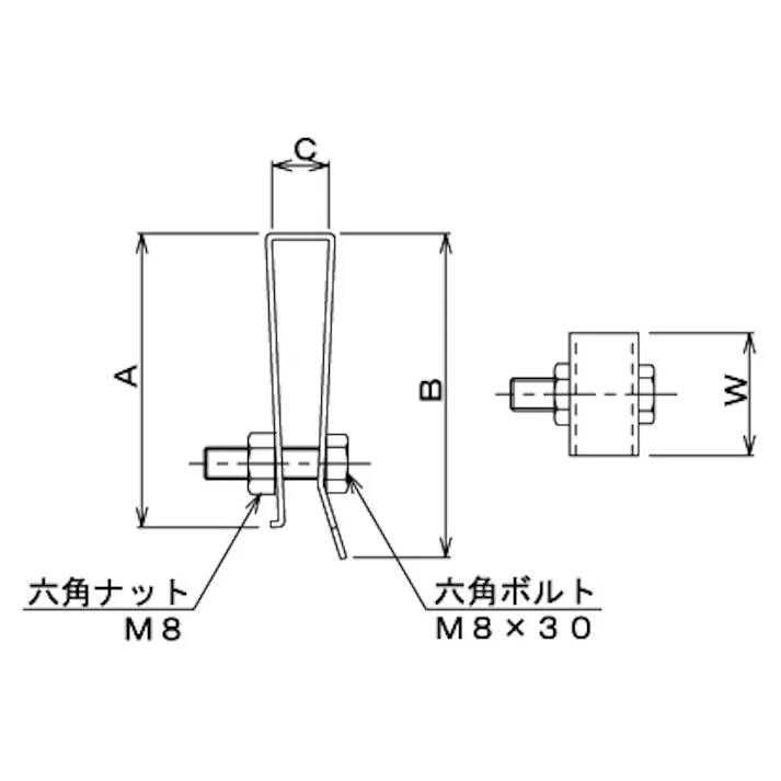 カネソウ グレーチング用連結金具(ボルト固定型) 14x55mm EA951TA-101 4548745291957【別送品】