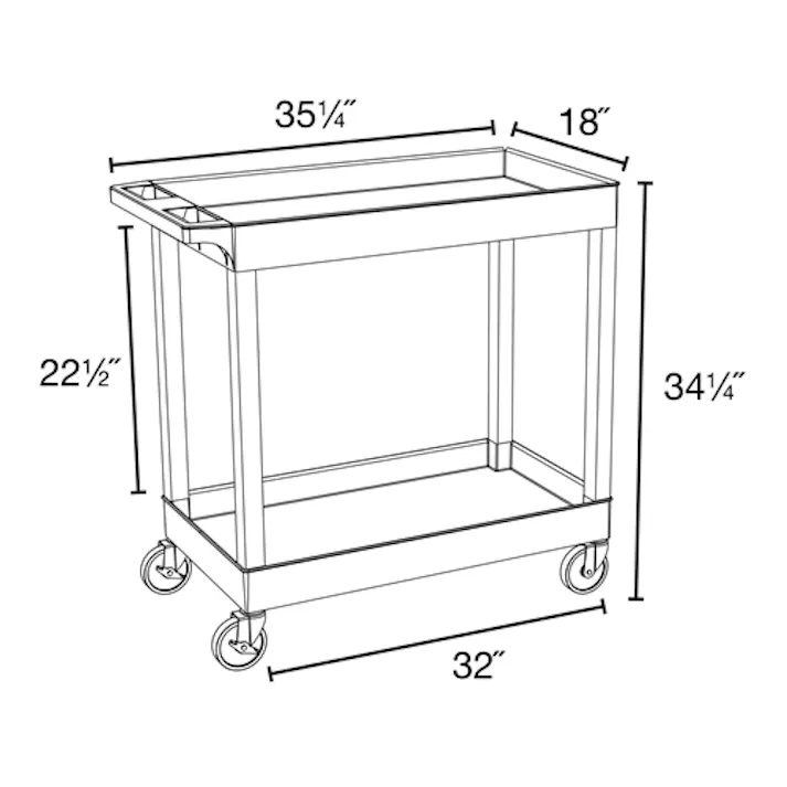ESCO 895x457x870mm ツールワゴン(樹脂製) EA956AH-12 4548745303506(CDC)【別送品】