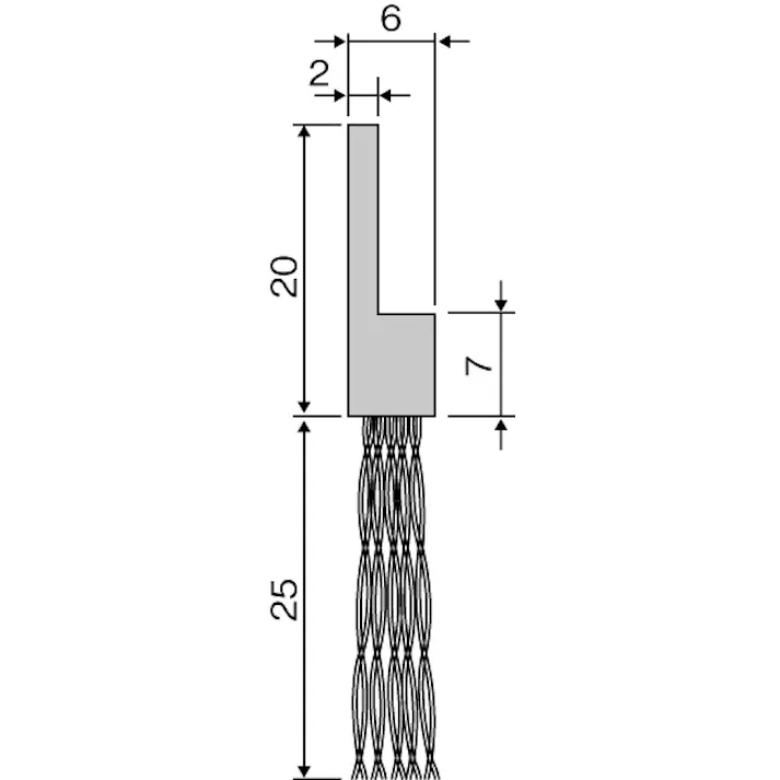 ESCO  25mmx5.0m シールブラシ(PP/黄) EA979KA-5A 4548745441437(CDC)【別送品】