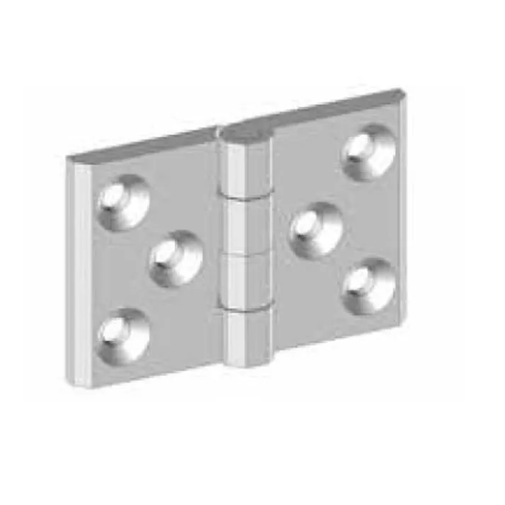 ESCO 76x 50mm フラットヒンジ(亜鉛ダイキャスト/6個穴) EA951CY-750C 4550061089606(CDC)【別送品】