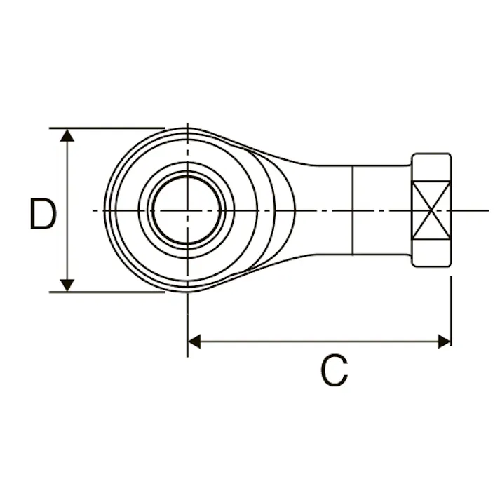 イマオコーポレーション ロッドエンド(雌ねじ) M8xP1.25 EA966DZ-2 4550061203958【別送品】