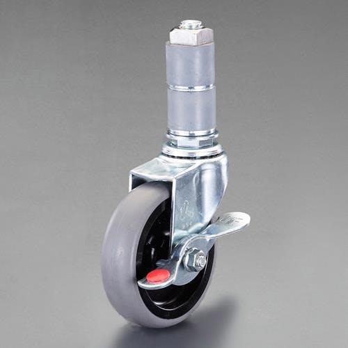 ESCO  50mm [ECOパイプ用]差込キャスター(自在･ブレーキ付 EA976AW-414 4550061391754(CDC)【別送品】