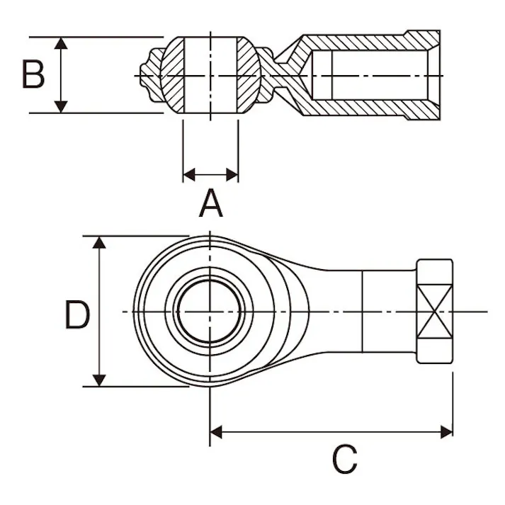 ロッドエンド(無給油式/雌ネジ/左ネジ) M8xP1.25 EA966DE-8A 4550061462065【別送品】