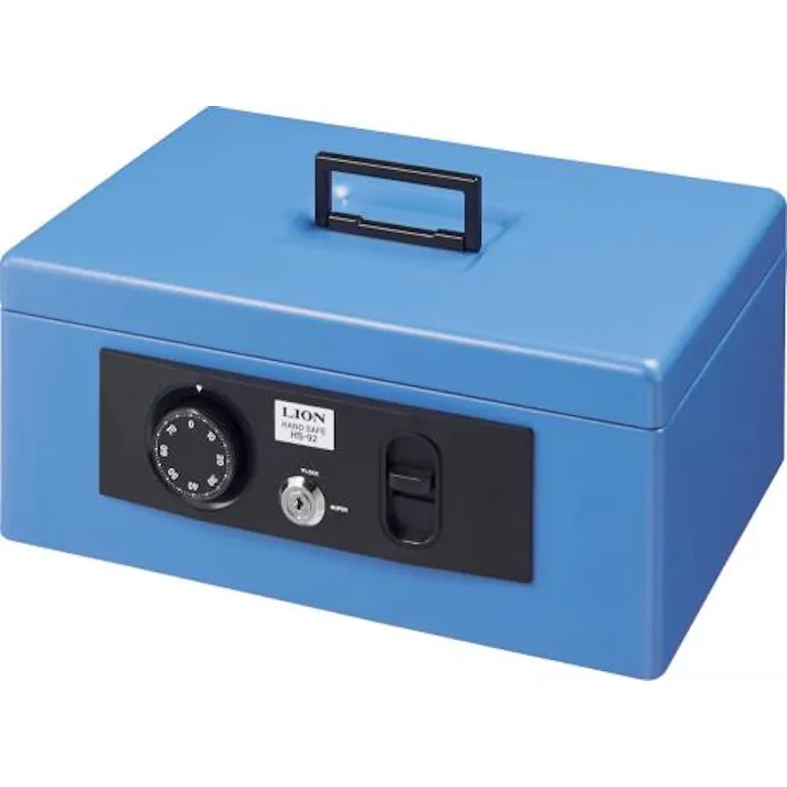 ライオン事務器(LION) 360x267x153mm 手提げ金庫(ブルー) EA961KA-2 4550061687253(CDC)【別送品】