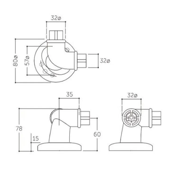 メイクコーナーブラケット(90゜) φ32x80x78mm EA951EX-7 4550061705469【別送品】