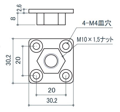 ナットプレート(M10x1.5) 30角用 EA976CB-46 4550061760635【別送品