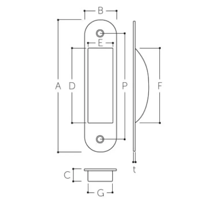 ESCO 120x 27 mm 引戸取手(ステンレス製/ヘアライン) EA951C-34 4550061767832(CDC)【別送品】