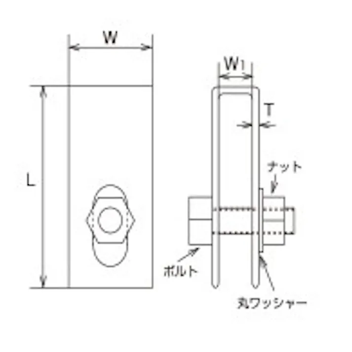 グレーチング連結金具(ボルト固定/ステンレス) 25x95mm EA951TA-159 4550061768594【別送品】