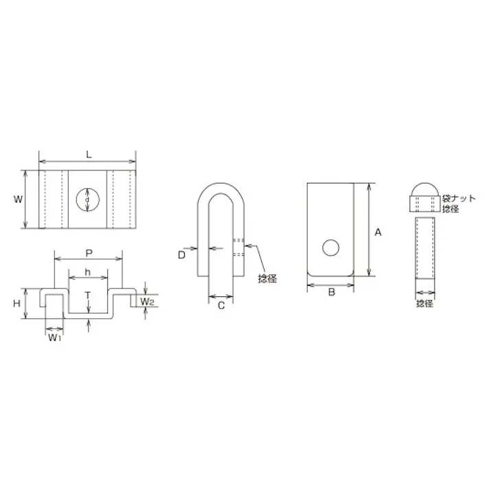 グレーチング連結金具(ステンレス製) 25x42.0mm EA951TA-161 4550061768600【別送品】