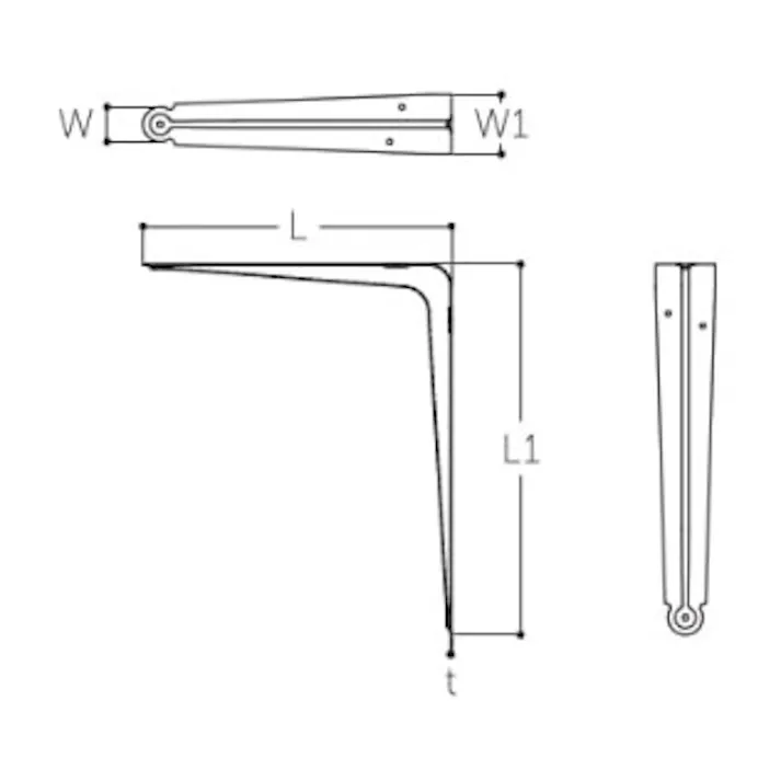 ESCO 305x355x30mm 棚受(鋼板製/ブラック) EA951EC-35 4550061771433(CDC)【別送品】