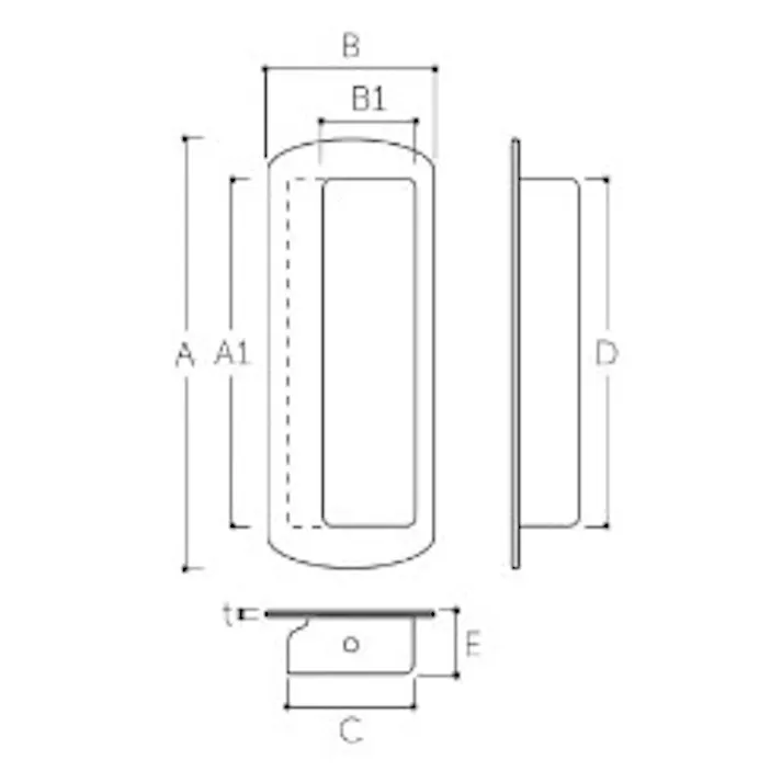 ESCO 105x 40 mm 引戸・開き戸兼用取手(WB) EA951C-27 4550061771495(CDC)【別送品】