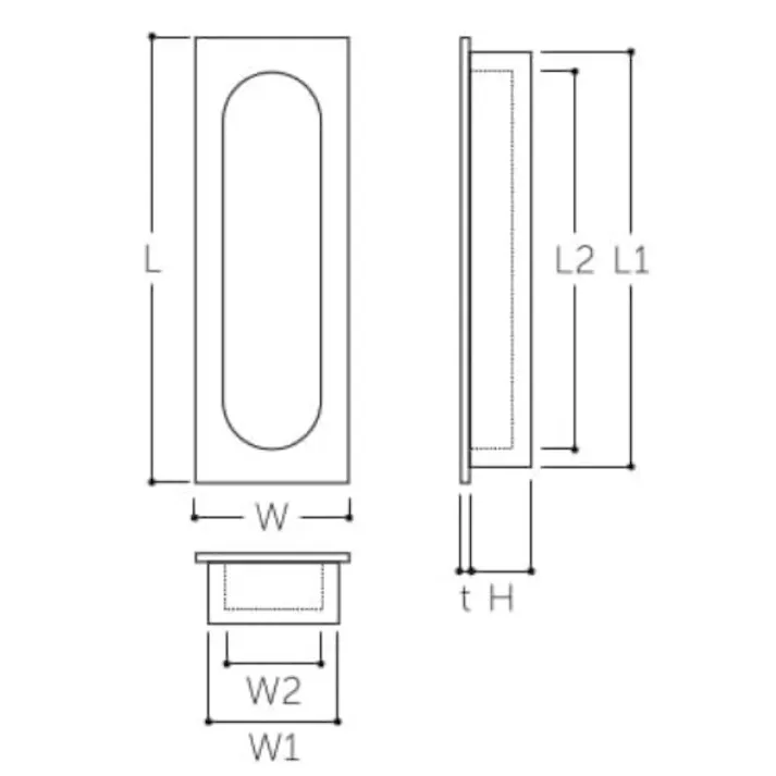 ESCO  105x 26 mm 引戸取手(木製) EA951C-53 4550061774113(CDC)【別送品】