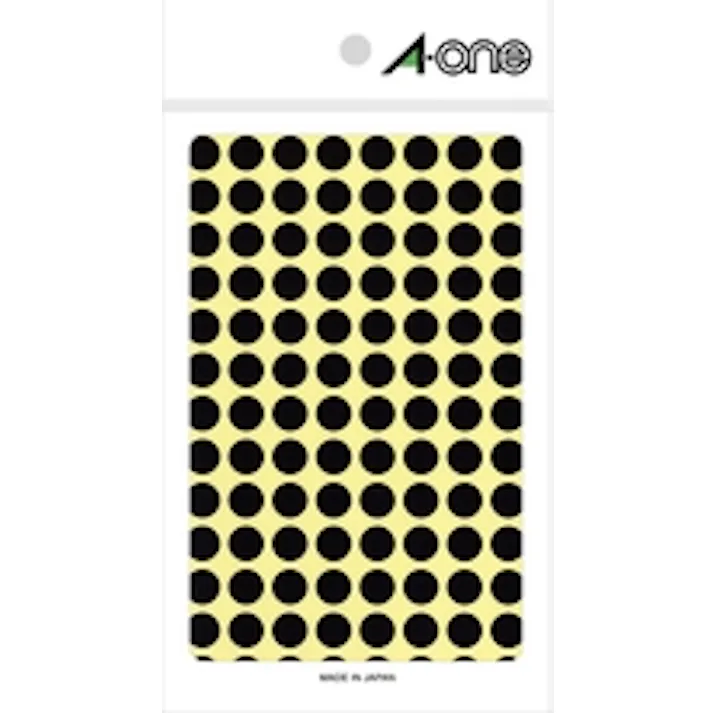 エーワン(A-one) カラーラベルシール(黒/14枚) φ9mm/1456片 EA956VC-79 4550061818787【別送品】