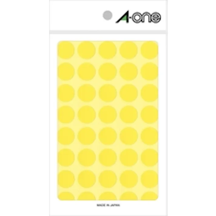 エーワン(A-one) カラーラベルシール(黄/14枚) φ15mm/560片 EA956VC-94 4550061819845【別送品】