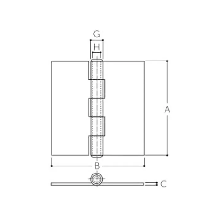 溶接丁番(SUS304) 127x126mm EA951HD-36 4550061834053【別送品】