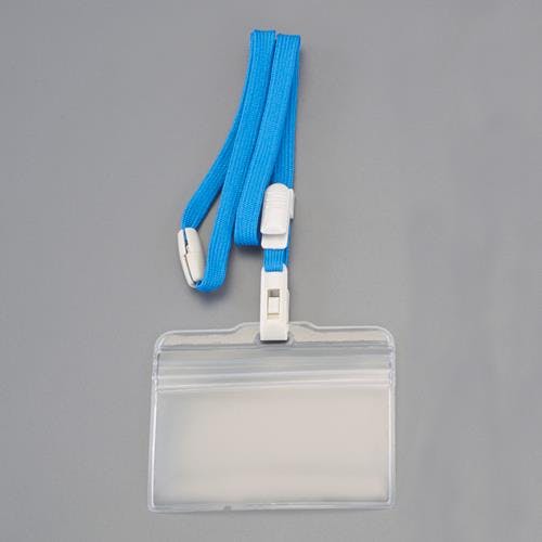 ライオン事務器(LION) 吊り下げチャック式名札(ストラップ付/青/10個) EA956VA-95 4550061842300【別送品】