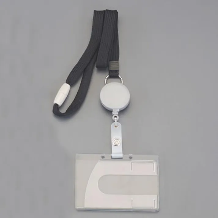 ライオン事務器(LION) IDカード用名札(ストラップ・リール付/黒) EA956VA-99 4550061842805(CDC)【別送品】