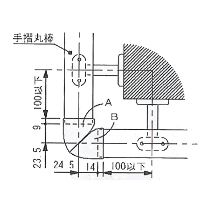 手すり用自在ジョイント(ゴールド) φ35mm EA951EL-256 4550061971437【別送品】