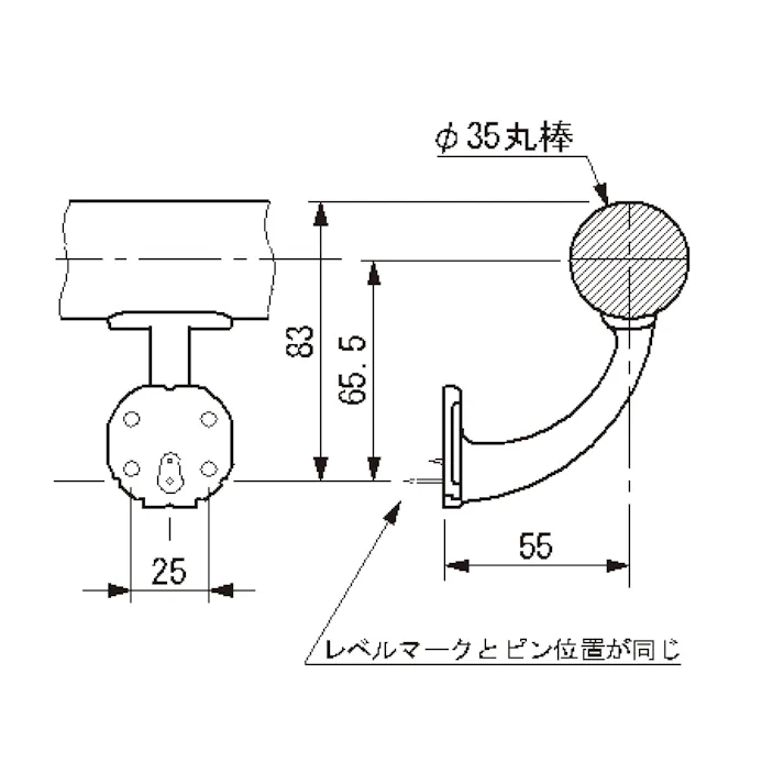 手すり用壁受ブラケット(ゴールド) φ35mm EA951EL-258 4550061972083【別送品】