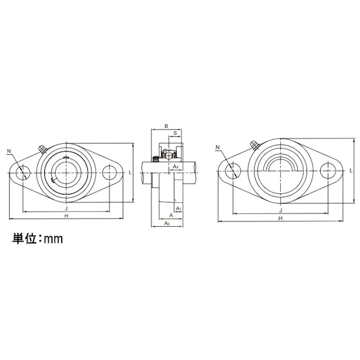 旭精工 ひしフランジ形ユニット MUCFL203/17mm EA966MP-203 4550061973608【別送品】